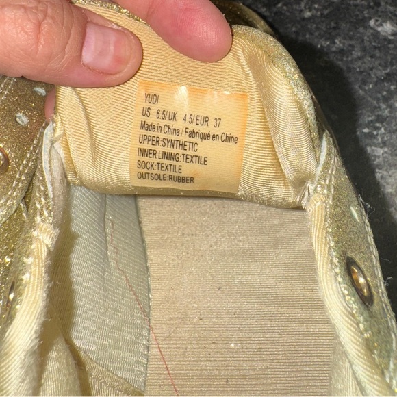 Shoedazzle Gold glitter sneakers/ 6.5 - Picture 3 of 4
